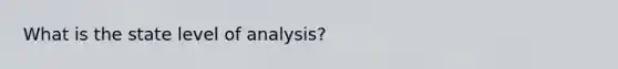 What is the state level of analysis?