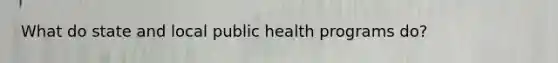 What do state and local public health programs do?