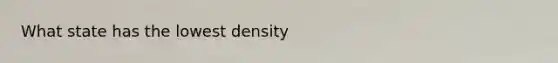 What state has the lowest density