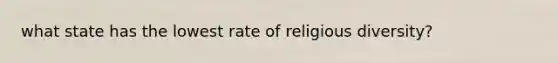 what state has the lowest rate of religious diversity?