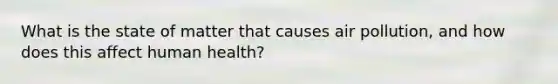 What is the state of matter that causes air pollution, and how does this affect human health?