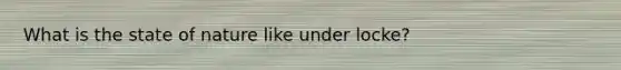 What is the state of nature like under locke?