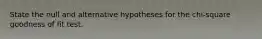 State the null and alternative hypotheses for the chi-square goodness of fit test.