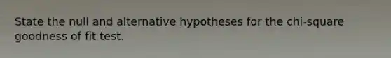 State the null and alternative hypotheses for the chi-square goodness of fit test.