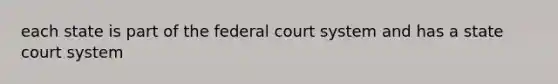 each state is part of the federal court system and has a state court system