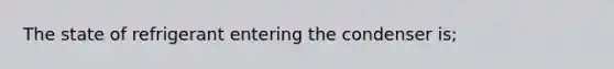 The state of refrigerant entering the condenser is;