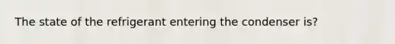 The state of the refrigerant entering the condenser is?