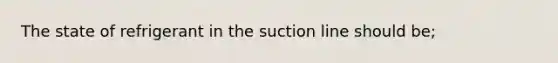 The state of refrigerant in the suction line should be;