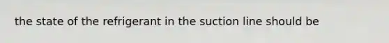 the state of the refrigerant in the suction line should be