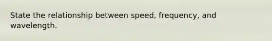 State the relationship between speed, frequency, and wavelength.