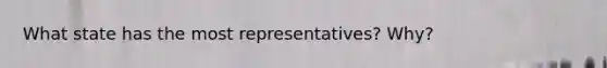 What state has the most representatives? Why?