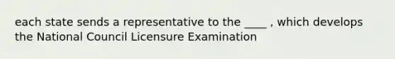 each state sends a representative to the ____ , which develops the National Council Licensure Examination