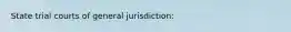 State trial courts of general jurisdiction: