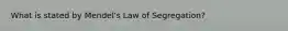 What is stated by Mendel's Law of Segregation?