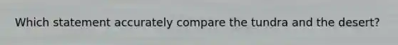 Which statement accurately compare the tundra and the desert?