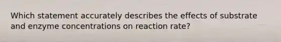 Which statement accurately describes the effects of substrate and enzyme concentrations on reaction rate?