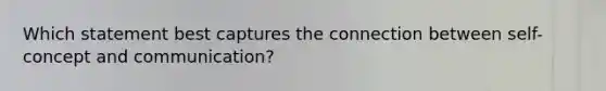 Which statement best captures the connection between self-concept and communication?