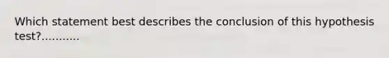 Which statement best describes the conclusion of this hypothesis test?...........