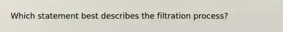 Which statement best describes the filtration process?