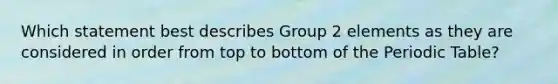 Which statement best describes Group 2 elements as they are considered in order from top to bottom of the Periodic Table?