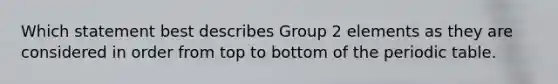 Which statement best describes Group 2 elements as they are considered in order from top to bottom of the periodic table.