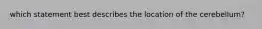 which statement best describes the location of the cerebellum?