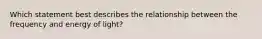 Which statement best describes the relationship between the frequency and energy of light?