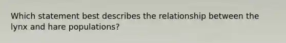 Which statement best describes the relationship between the lynx and hare populations?