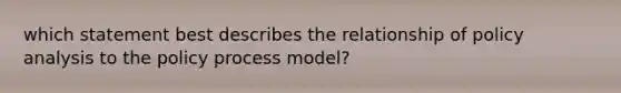 which statement best describes the relationship of policy analysis to the policy process model?