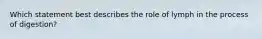 Which statement best describes the role of lymph in the process of digestion?