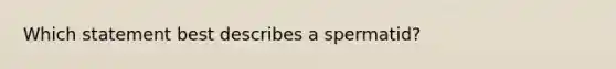 Which statement best describes a spermatid?