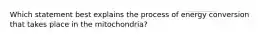 Which statement best explains the process of energy conversion that takes place in the mitochondria?