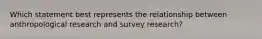 Which statement best represents the relationship between anthropological research and survey research?