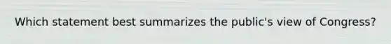 Which statement best summarizes the public's view of Congress?