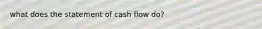 what does the statement of cash flow do?