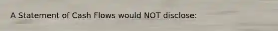 A Statement of Cash Flows would NOT​ disclose: