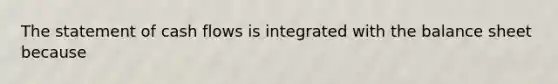 The statement of cash flows is integrated with the balance sheet because