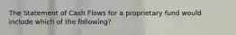 The Statement of Cash Flows for a proprietary fund would include which of the following?