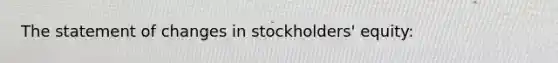 The statement of changes in stockholders' equity: