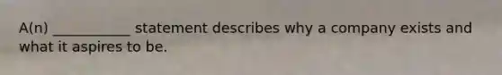 A(n) ___________ statement describes why a company exists and what it aspires to be.