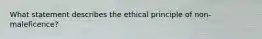 What statement describes the ethical principle of non-maleficence?