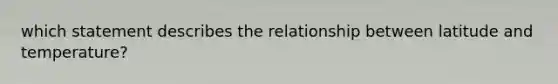 which statement describes the relationship between latitude and temperature?