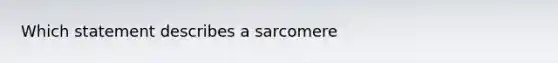 Which statement describes a sarcomere