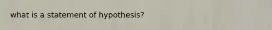 what is a statement of hypothesis?