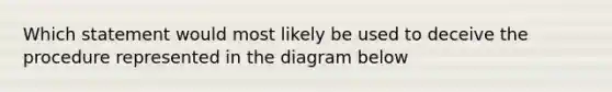 Which statement would most likely be used to deceive the procedure represented in the diagram below