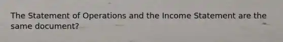 The Statement of Operations and the Income Statement are the same document?