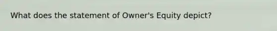 What does the statement of Owner's Equity depict?