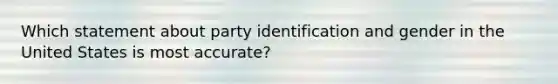 Which statement about party identification and gender in the United States is most accurate?