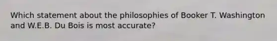 Which statement about the philosophies of Booker T. Washington and W.E.B. Du Bois is most accurate?