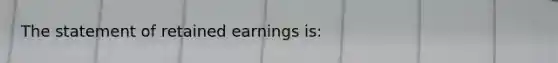 The statement of retained earnings is: